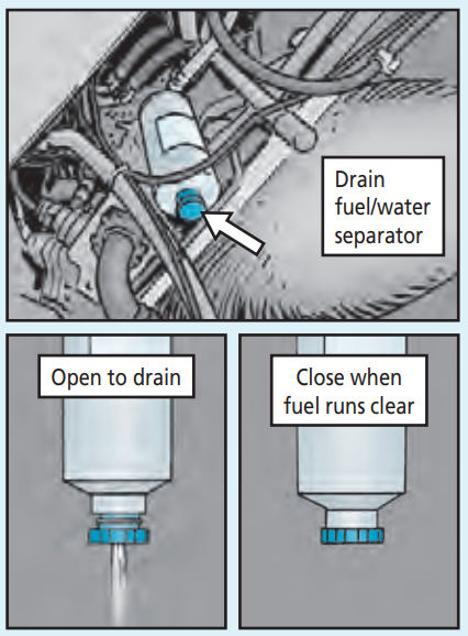 Drain fuel/water separator
